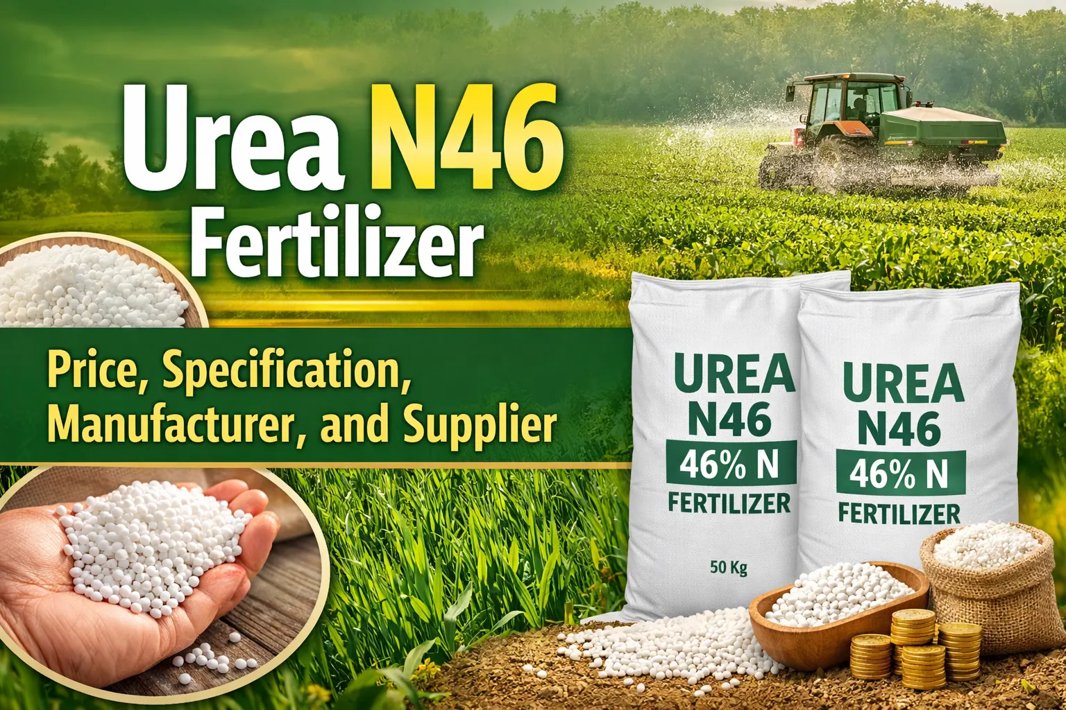 Urea N46% Granular fertilizer benefits — Gro Export Ltda